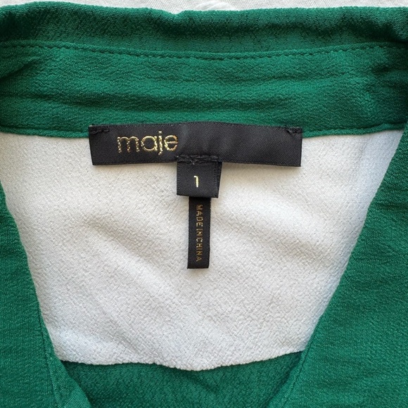 Maje Cloevi Embroidered Color Blocked Button Down Shirt Size Small - Picture 11 of 14